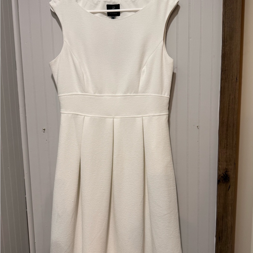 Adrianna Papell Cream Pleated A-Line Mini Dress